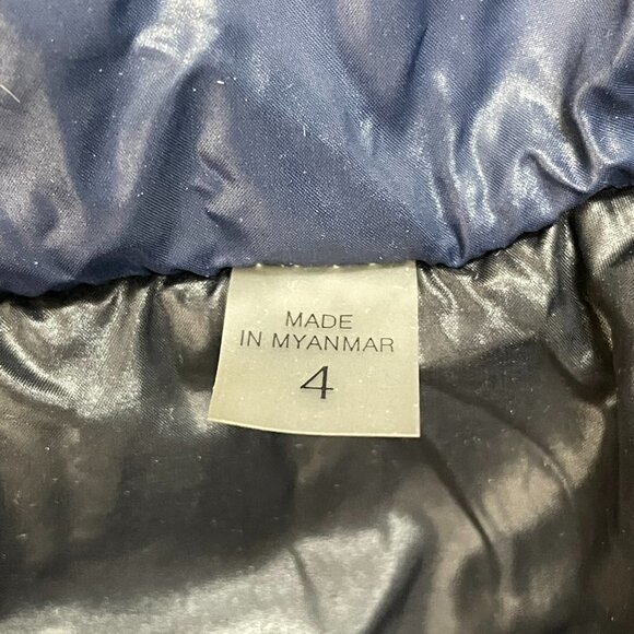 S13‎ New York Girls Size 4 Duck Down Feather Puffer Jacket Hooded Navy Full Zip - Picture 4 of 7